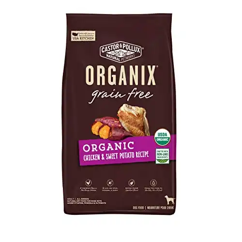 Castor & Pollux ORGANIX Grain Free Dog Food, Chicken and Sweet Potato Organic Dog Food Recipe - 4 lb. Bag