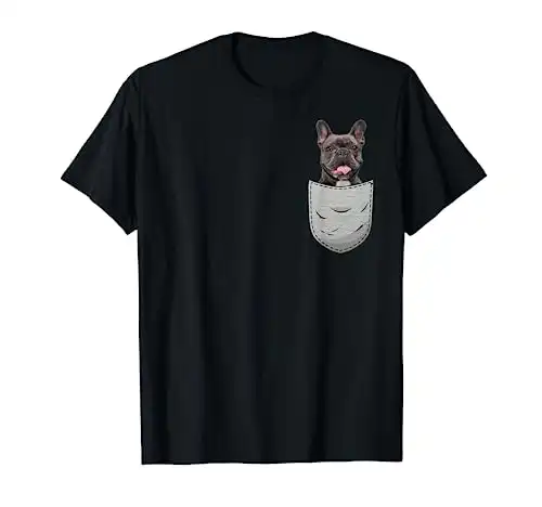 Frenchie French Bulldog Chest Pocket T-Shirt