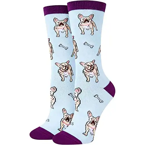 sockfun Funny French Bulldog Gifts for Women Pitbull gifts, Novelty French Bulldog Socks Crazy Silly Fun Socks