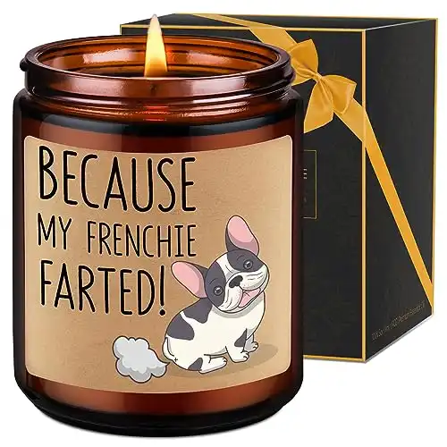 LEADO Candles, Frenchie Gifts for Women, Men - Funny Bulldog Gifts for Frenchie Owners, Frenchie Dad, Frenchie Mom Gifts - Christmas, Birthday Gifts for Frenchie Lovers, Bulldog Lover Gifts